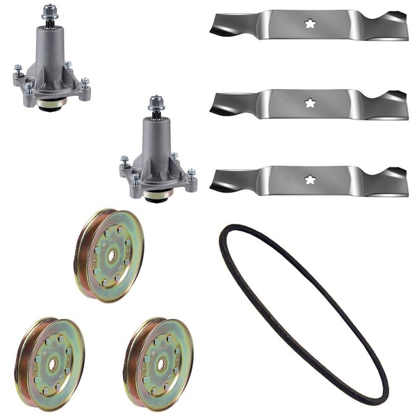 Aic Replacement Parts 54 Mower Deck Rebuild Kit Fits Husqvarna YTH 2454 Blades Spindles Pulleys 33155-SPINDLEPULLEY&BLADE - main